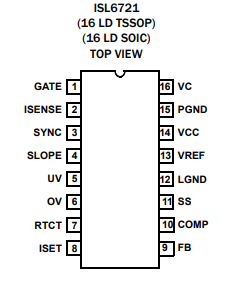 ISL6721 pin diagram